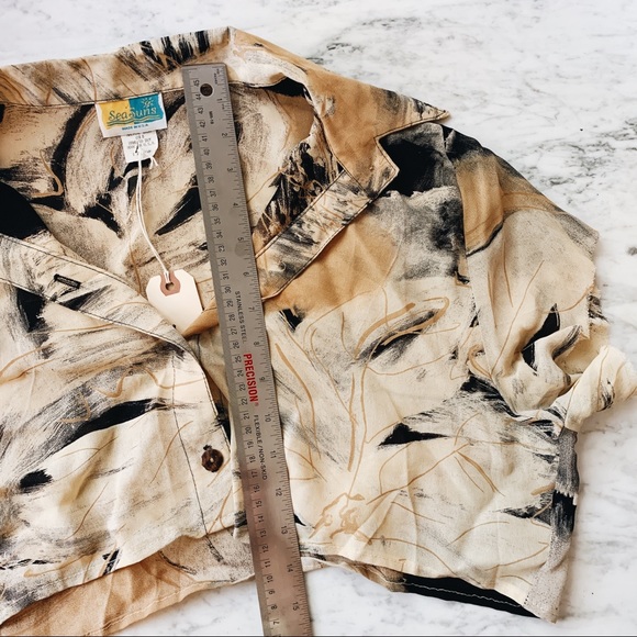 Vintage oversized cropped patterned blouse L - Picture 3 of 6